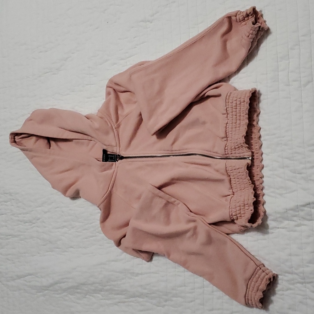 Forever 21, pink crop top zippered sweater